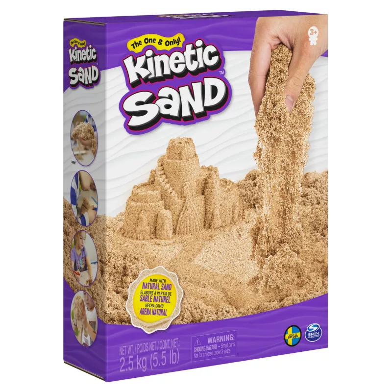 Kinetic Sand dabīgi brūnas smiltis, 2.5 kg, sensorā māla alternatīva bērniem no 3 gadiem