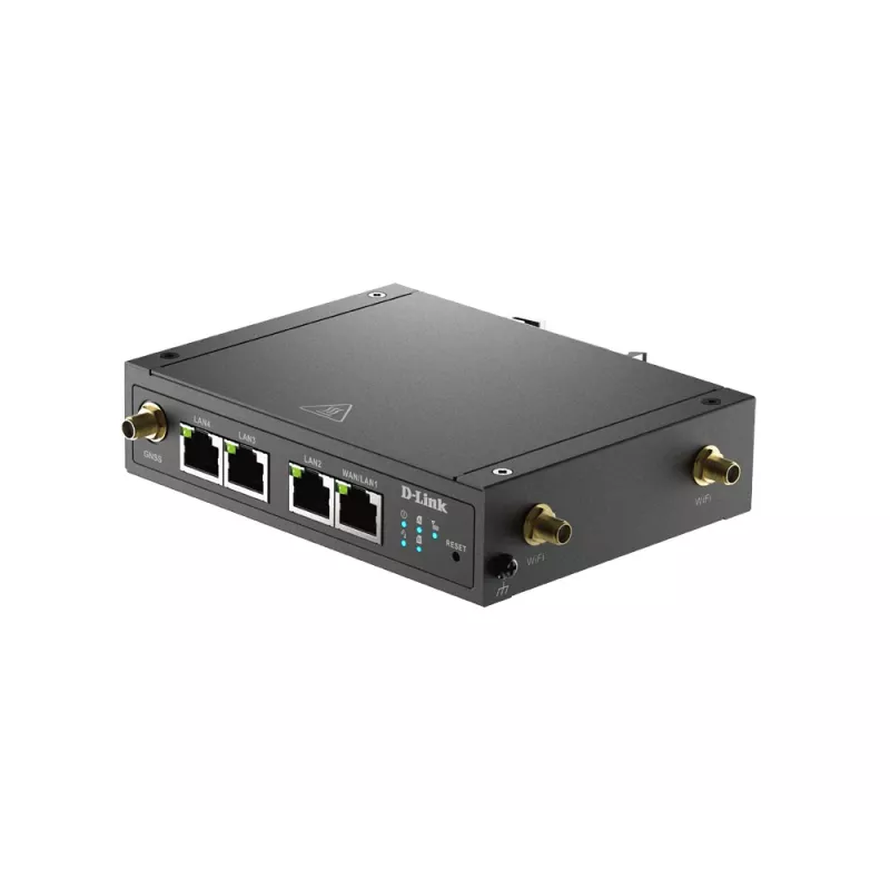 D-Link DWM-530-T 4G LTE M2M VPN maršrutētājs ar Wi-Fi, DIN-sliežu stiprinājums, melns