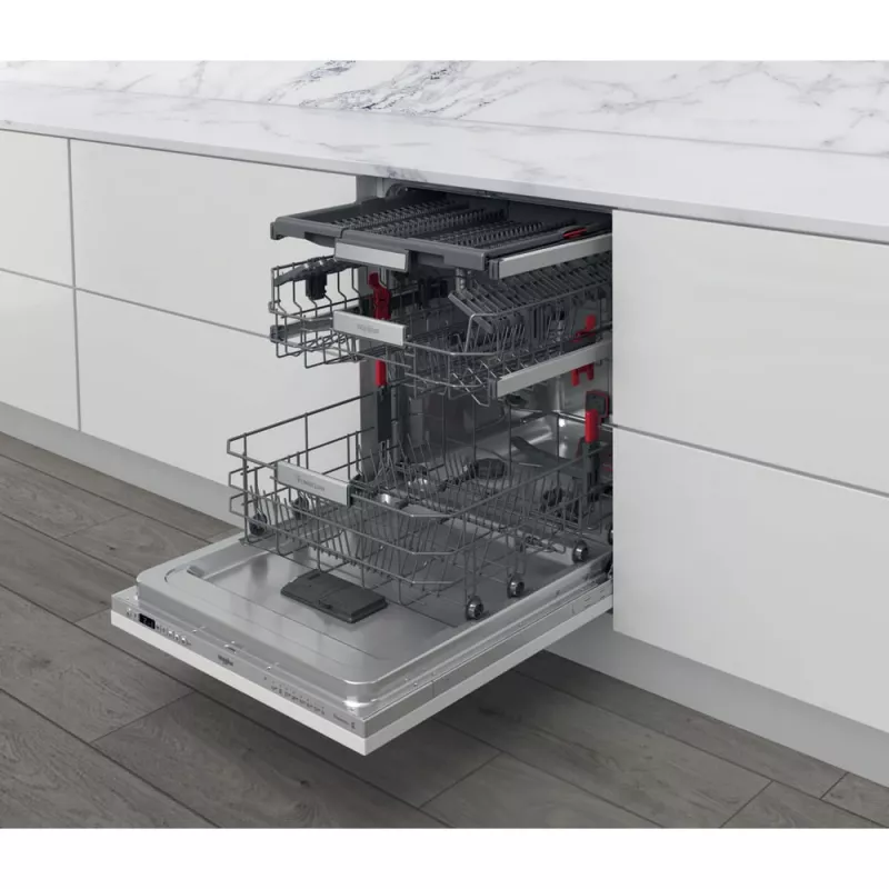 Whirlpool WIO 3O26 PL pilnībā iebūvējama trauku mazgājamā mašīna, 14 komplekti