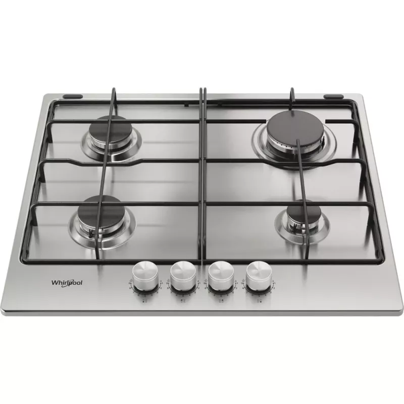Whirlpool TGML 650 IX Iebūvējamā gāzes plīts virsma, nerūsējošais tērauds, 58 cm, 4 zonas