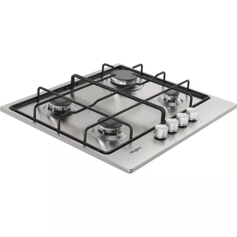 Whirlpool TGML 650 IX Iebūvējamā gāzes plīts virsma, nerūsējošais tērauds, 58 cm, 4 zonas