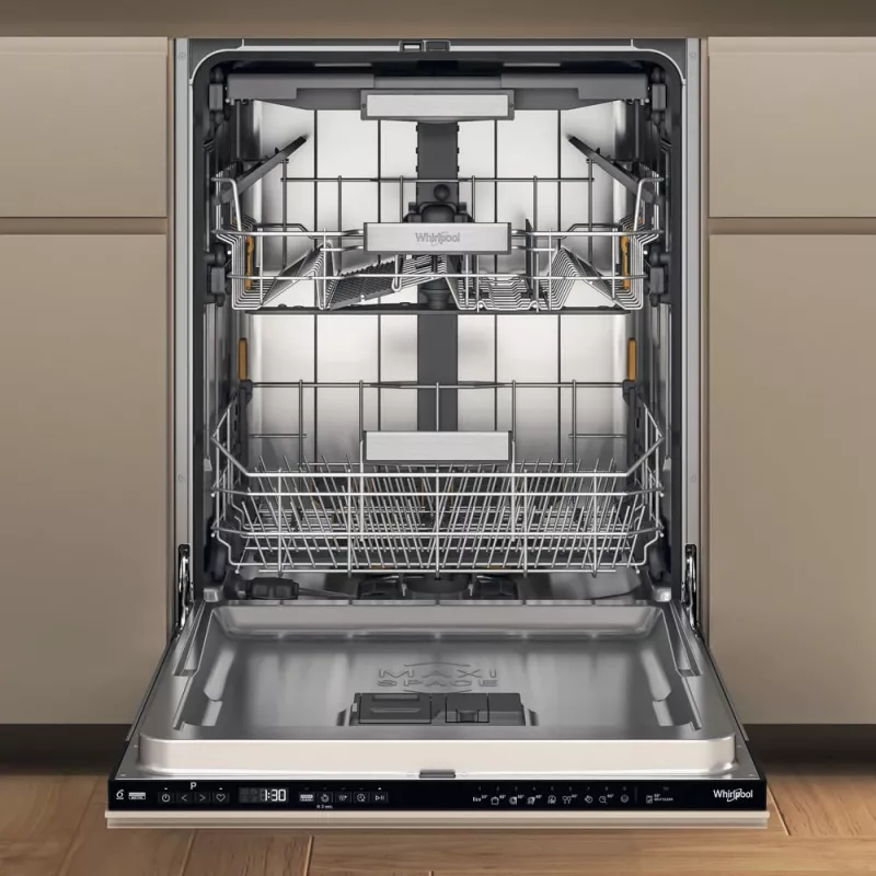 Whirlpool W7I HP42 L pilnībā iebūvējama trauku mazgājamā mašīna, 15 komplekti