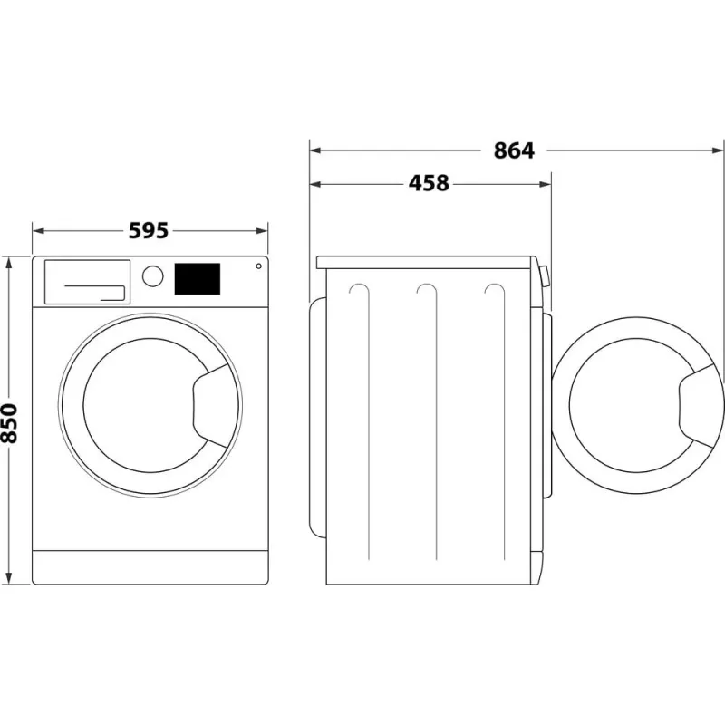 Veļas mašīna Whirlpool WRBSB 6249 S EU priekšējā ielāde 6 kg 1151 apgr./min Melna, Balta