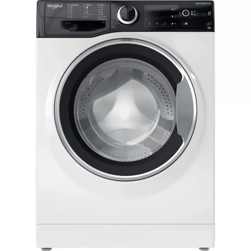 Veļas mašīna Whirlpool WRBSB 6249 S EU priekšējā ielāde 6 kg 1151 apgr./min Melna, Balta