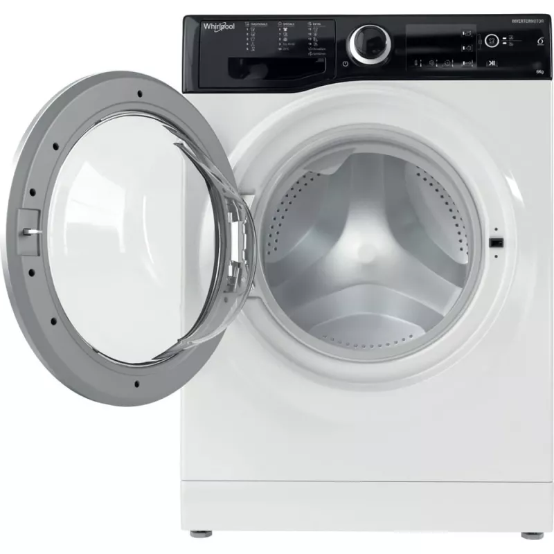 Veļas mašīna Whirlpool WRBSB 6249 S EU priekšējā ielāde 6 kg 1151 apgr./min Melna, Balta