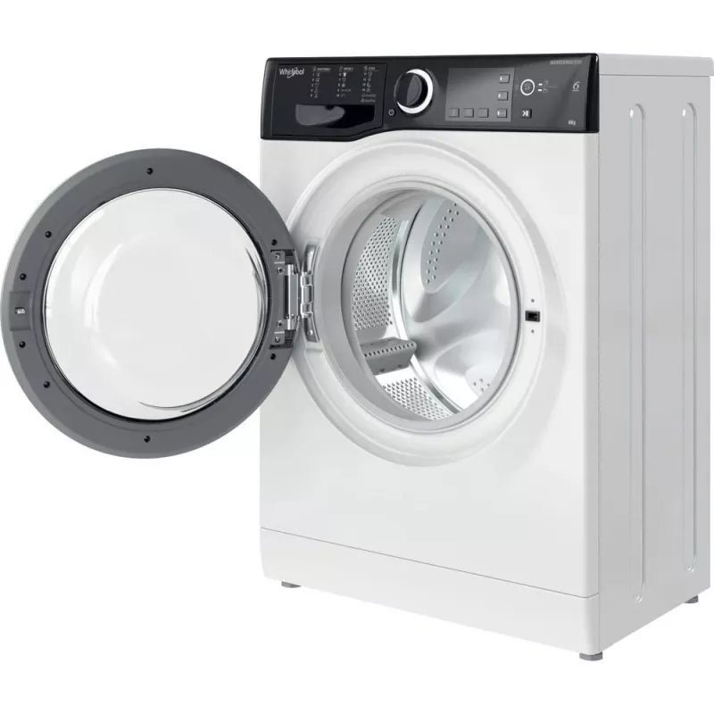 Veļas mašīna Whirlpool WRBSB 6249 S EU priekšējā ielāde 6 kg 1151 apgr./min Melna, Balta