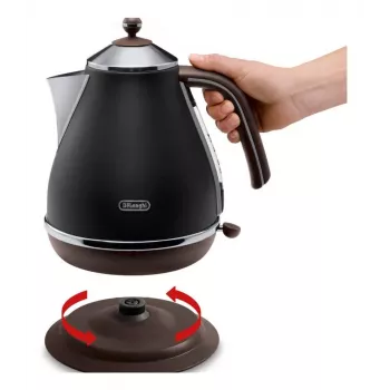 De’Longhi KBOV 2001.BK elektriskā tējkanna 1.7 L 2000 W Melna, Brūna