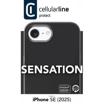 Cellularline Sensation - iPhone 16e/17e mīksta silikona maciņš ar Microban® antibakteriālo tehnoloģiju