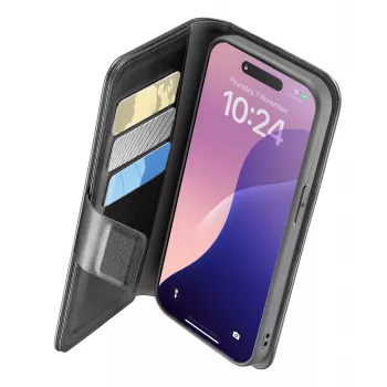 Cellularline Book Agenda ādas efekta grāmatas vāciņš ar magnētisku aizdari iPhone 16e/17e