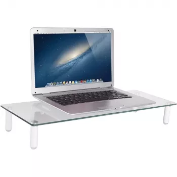 Techly Universāls Galda Monitora Paaugstinātājs, Brīvi Stāvošs, 20 kg, 33 cm (13 collas) – 81.3 cm (32 collas), Caurspīdīgs