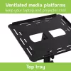 Techly ICA-TB TPM-10 augstumā regulējams projektora un portatīvā datora ratiņgalds ar plauktu, melns