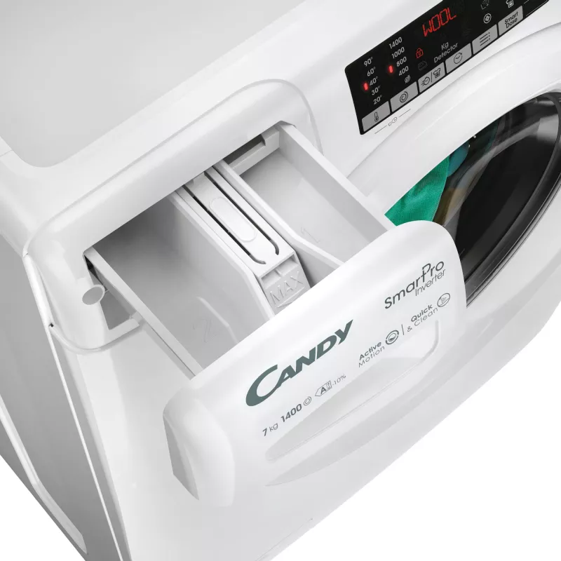 Candy Smart Pro Inverter CO 474TWM6/1-S veļas mazgājamā mašīna Priekšējā ielāde 7 kg 1400 RPM Balta
