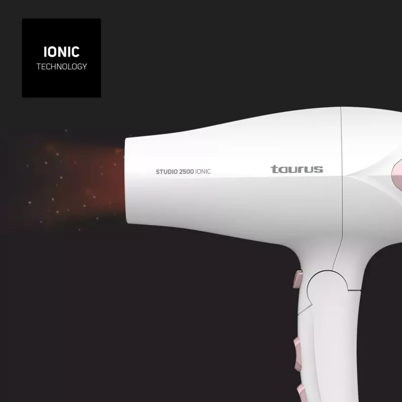 Fēns Taurus STUDIO 2500 IONIC 2400 W Balts ar jonu tehnoloģiju, 3 temperatūras līmeņi, 2 ātrumi, difuzors un koncentrators
