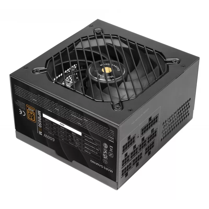 Mars Gaming MPB650SIM barošanas bloks 650 W 24-pin ATX ATX Melns