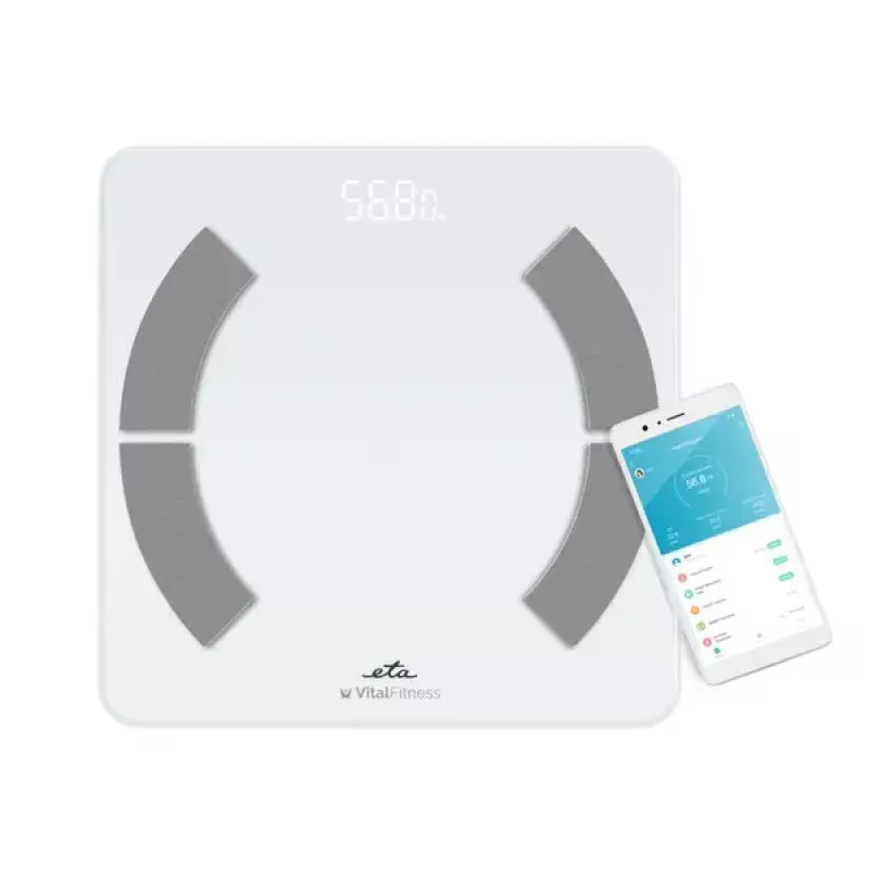 Elektroniskie personīgie svari ETA ETA277990000 — balti, kvadrātveida, 180 kg, 100 g precizitāte