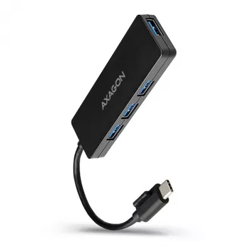 Axagon SuperSpeed USB-C SLIM centrmezgls, USB 3.2 Gen 1 (3.1 Gen 1) Type-C, USB 3.2 Gen 1 (3.1 Gen 1) Type-A, 5000 Mbit/s, Melns, Plastmasa, 0.14 m