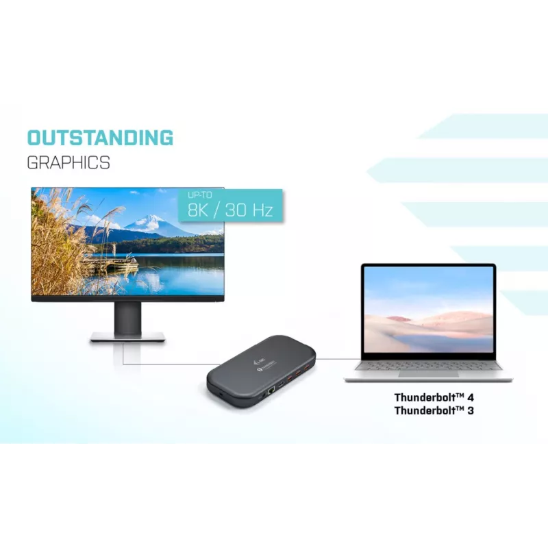 i-tec Thunderbolt 3/USB-C Dual 4K Docking Station + USB-C uz DisplayPort kabelis (1,5 m) + Power Delivery 60W