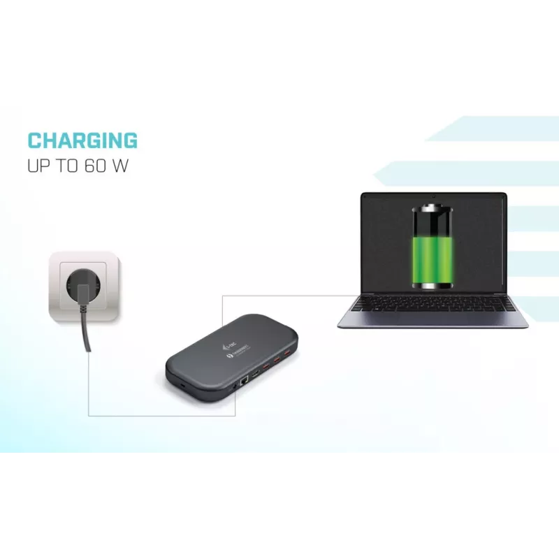 i-tec Thunderbolt 3/USB-C Dual 4K Docking Station + USB-C uz DisplayPort kabelis (1,5 m) + Power Delivery 60W