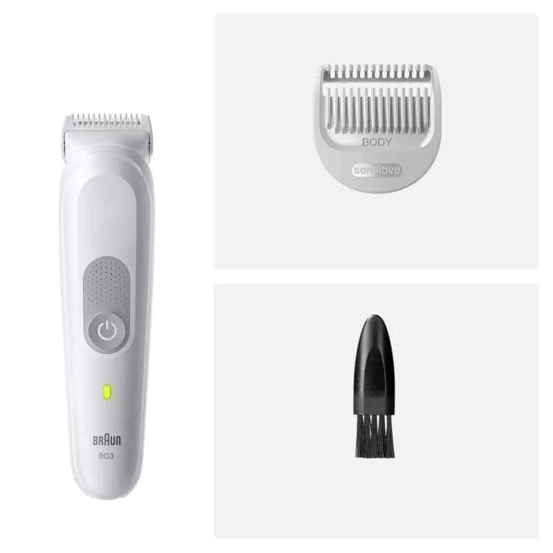 Ķermeņa matu trimmeris un skuveklis BRAUN Series 3 BG3530 — pelēks, NiMH akumulators, 80 min darbība