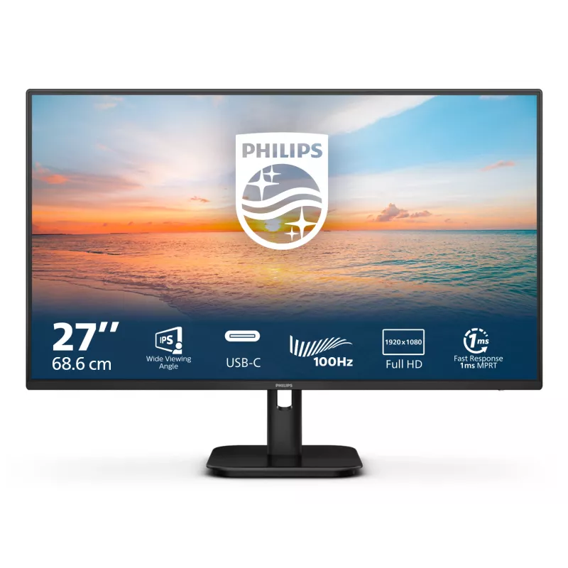 Philips 1000 sērija 27E1N1300A/00 datora monitors 68.6 cm (27 collas) 1920 x 1080 pikseļi Full HD LCD Melns