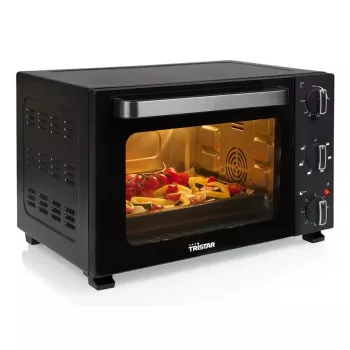 Galda elektriskā cepeškrāsns Tristar OV-3627 — 27 L, 1500 W, melna, rotācijas vadība