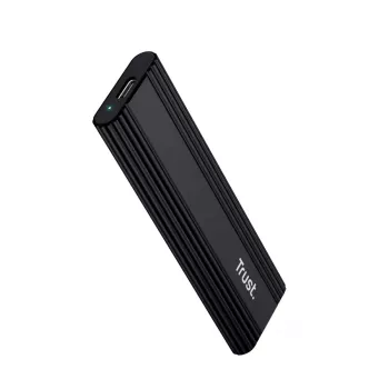 SSD korpuss TRUST 25806 Melns M.2, vienam diskam, līdz 4 TB, USB Type-C 10 Gbit/s (USB 3.2 Gen 2)