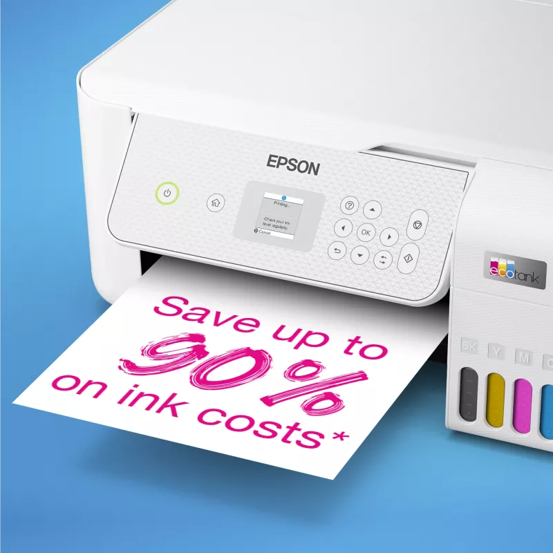 Daudzfunkciju printeris Epson EcoTank L3286 — tintes krāsu, A4, Wi‑Fi, EcoTank uzpildāms, 5760x1440 DPI, 33 lpp/min (melnbalts), 15 lpp/min (krāsa)