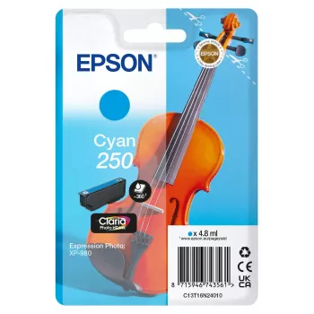 Epson 250 Claria Photo HD Cyan oriģinālā tintes kasetne, vienā iepakojumā 4,8 ml