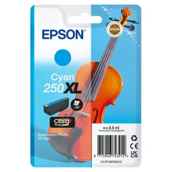 Epson 250XL Violin Claria Photo HD tintas kasetne 1 gab. Oriģināla Augstas (XL) ietilpības Ciāna