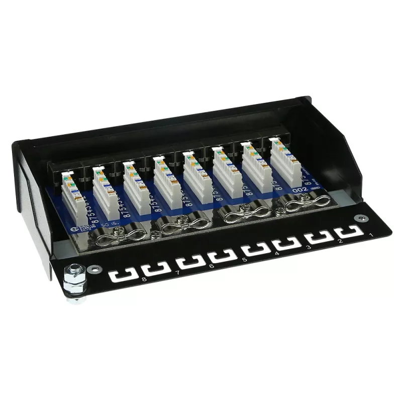 ACT FA5001 virsmas montāžas ekranēts 8-portu CAT5E sadales paneļa korpuss, 173×44×109 mm