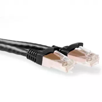 ACT Black 20 metru SFTP CAT6A tīkla kabelis ar RJ45 savienotājiem, snagless