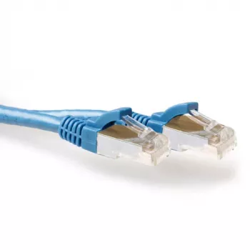 ACT Blue 1 m LSZH SFTP CAT6A savienojuma kabelis ar aizsargātu RJ45 spraudni