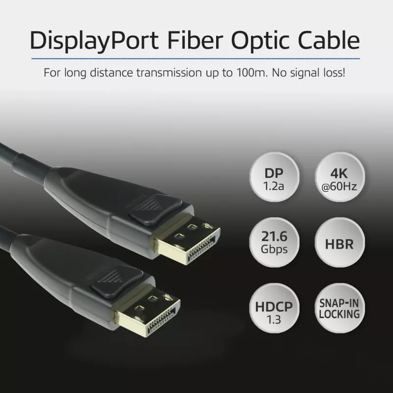 ACT 20 m aktīvais optiskais DisplayPort kabelis, DisplayPort vīriešu - DisplayPort vīriešu