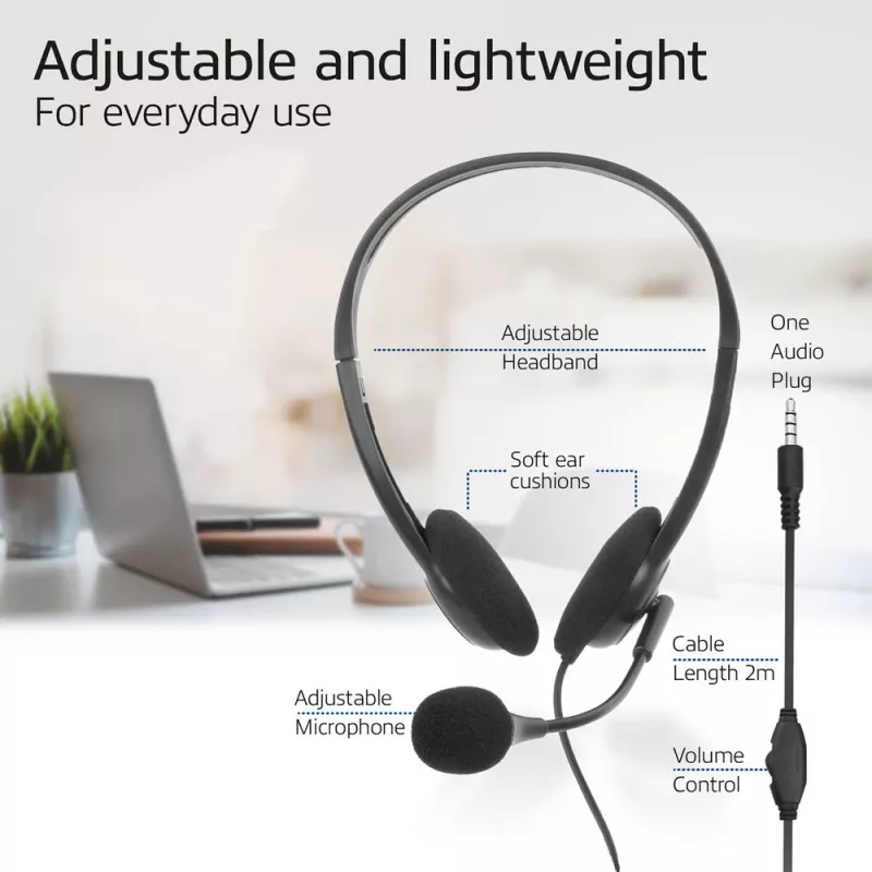 ACT AC9330 austiņas ar 3,5 mm audio ligzdu