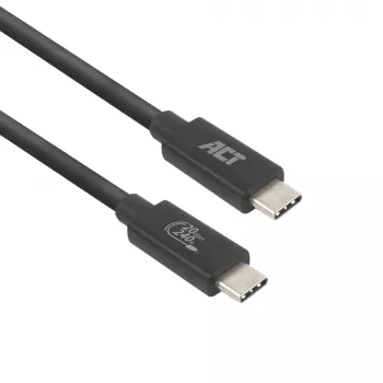 ACT USB4 20Gbps 240W USB Type-C kabelis 2m Melns USB-IF sertificēts