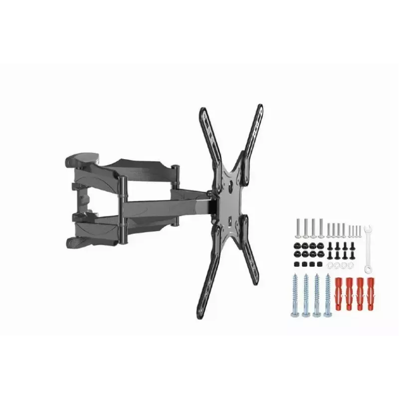 TV stiprinājums Gembird WM-60ST-01 32–60 collu televizoriem, VESA 100x100–400x400, līdz 36.4 kg, slīpums -2°–10°, attālums no sienas 4.2–45.2 cm, melns