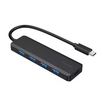 Gembird UHB-CM-U3P4P-01 USB 3.2 Gen 1 4 portu USB centrmezgls Type-C melns