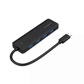 Gembird UHB-CM-U3P4P-01 USB 3.2 Gen 1 4 portu USB centrmezgls Type-C melns