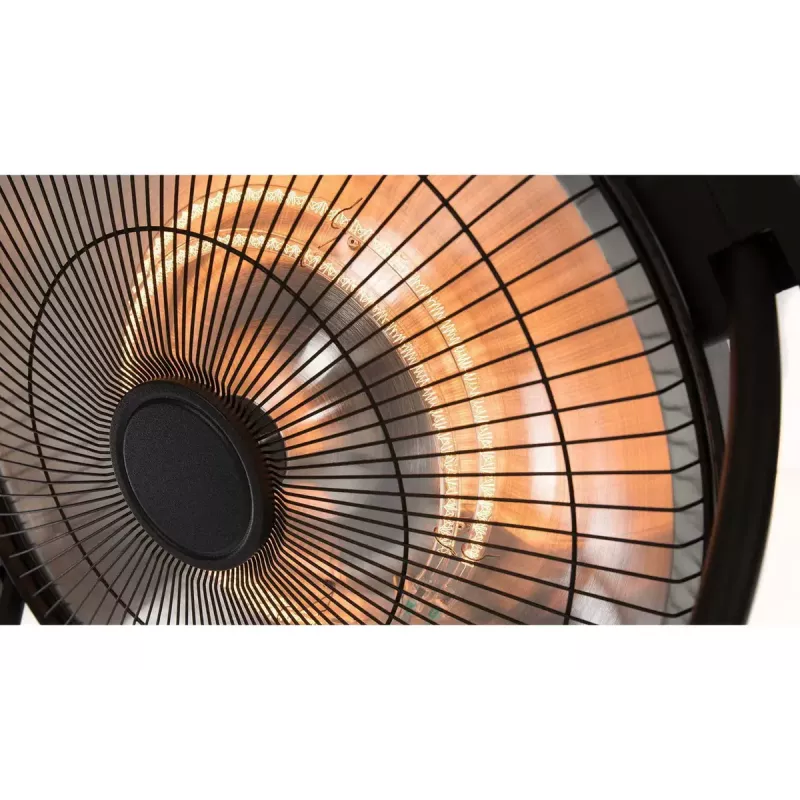 Halogena elektriskais sildītājs SUNRED Retro, 2100/900 W, grīdas novietojumam, silda līdz 17 m², melns/brūns