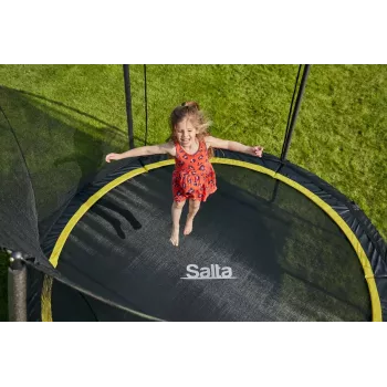 Zemes trampolīns Salta Comfort Round, 54 atsperes, 120 kg, 3 kājas, drošības tīkls, āra