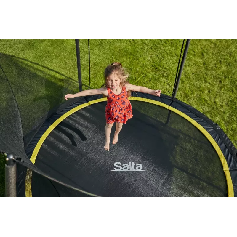 Zemes trampolīns Salta Comfort Round, 54 atsperes, 120 kg, 3 kājas, drošības tīkls, āra