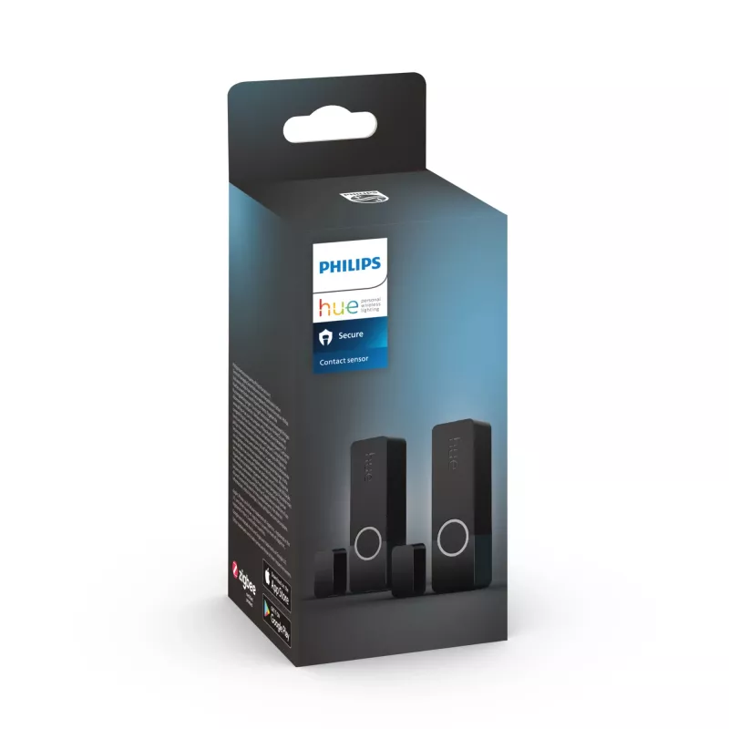 Philips Secure kontaktsensors, Bezvadu, ZigBee, Melns, Durvīm/Logam, Līmlente/Skrūve, III