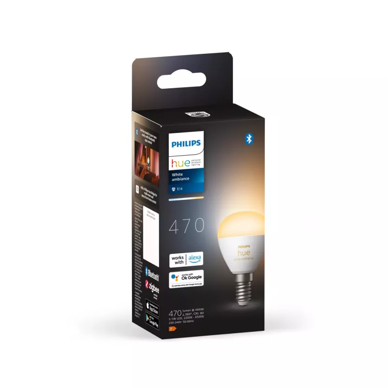 Philips Hue White ambience Lustre E14 viedā spuldze