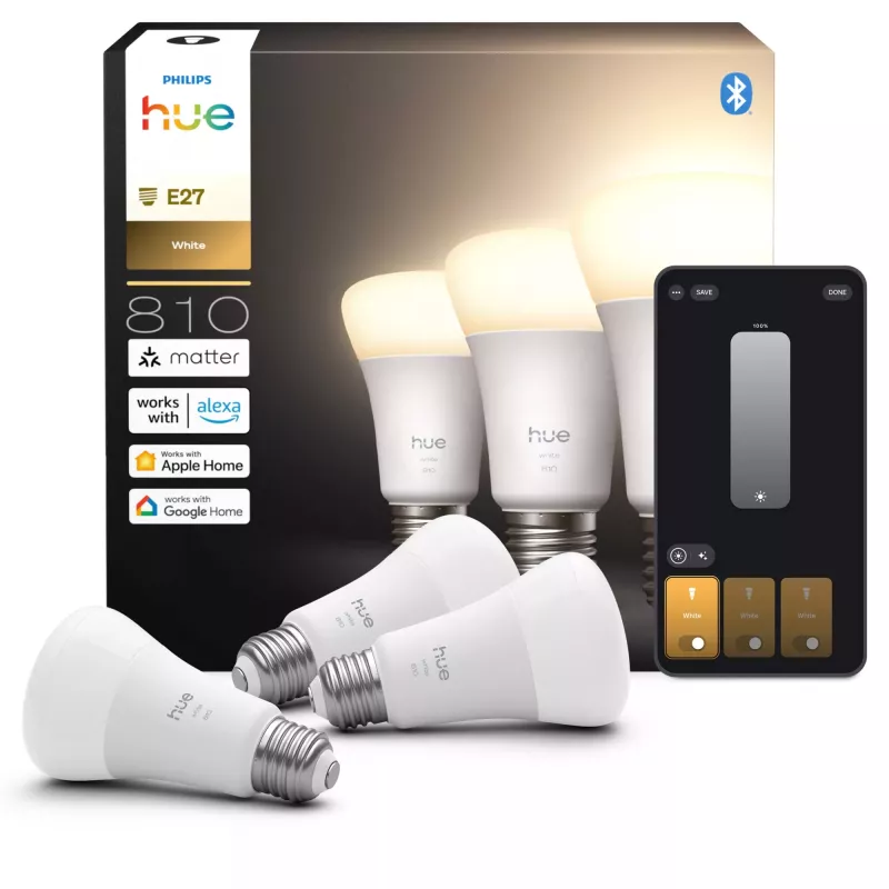 Philips A60 viedā spuldze E27, 810 lm, Bluetooth/Zigbee, LED, silti balta, 2700 K