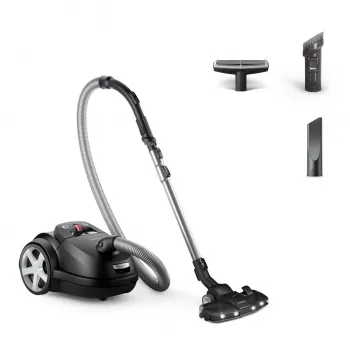 Putekļsūcējs cilindrisks Philips 8000 sērija XD8122/10 — 900 W, 4 L putekļu maiss, HEPA filtrs, melns