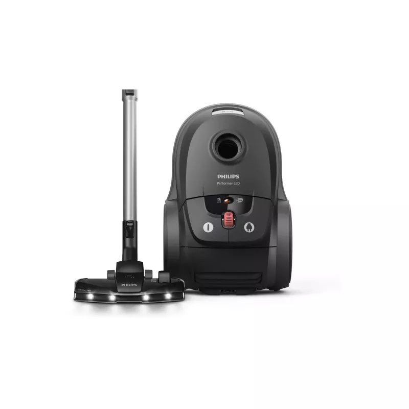 Putekļsūcējs cilindrisks Philips 8000 sērija XD8122/10 — 900 W, 4 L putekļu maiss, HEPA filtrs, melns