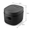 Rīsu plīts Philips 3000 sērija HD3080/80, 0,54 L, 400 W, melna, pogu vadība