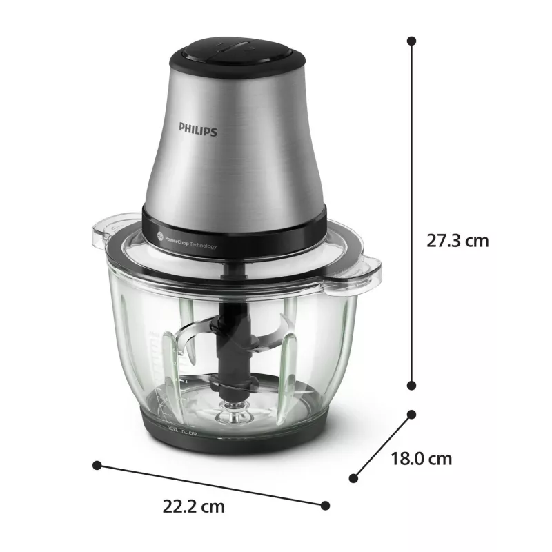 Philips 3000 sērijas HR1503/00 elektriskais virtuves kombains 2 L 500 W Nerūsējošais tērauds