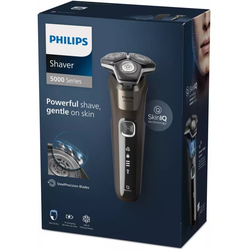 Philips SHAVER Series 5000 S5886/30 vīriešu skuveklis, rotācijas skuveklis, trimmeris, melns, brūns