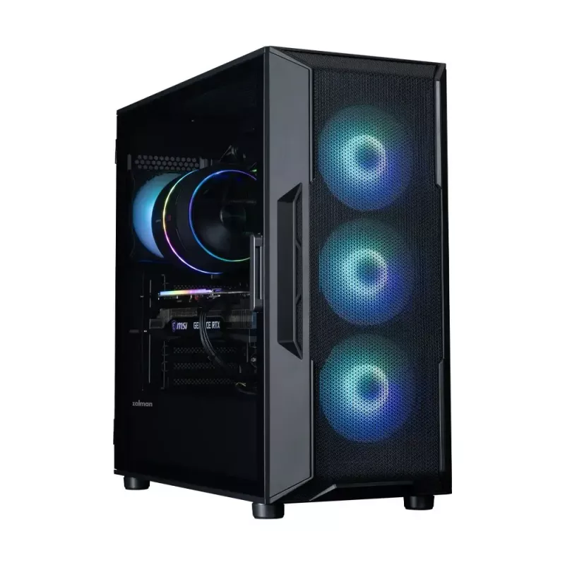 ZALMAN PC korpuss i3 NEO V2 Mid Tower, 4x ARGB ventilators, melns